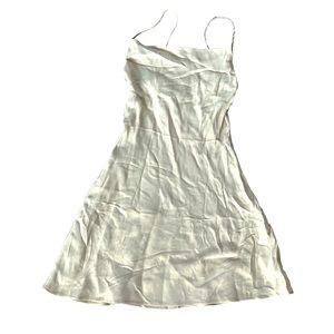 Zara XS White Silky Jeweled Strap Mini Dress NWT